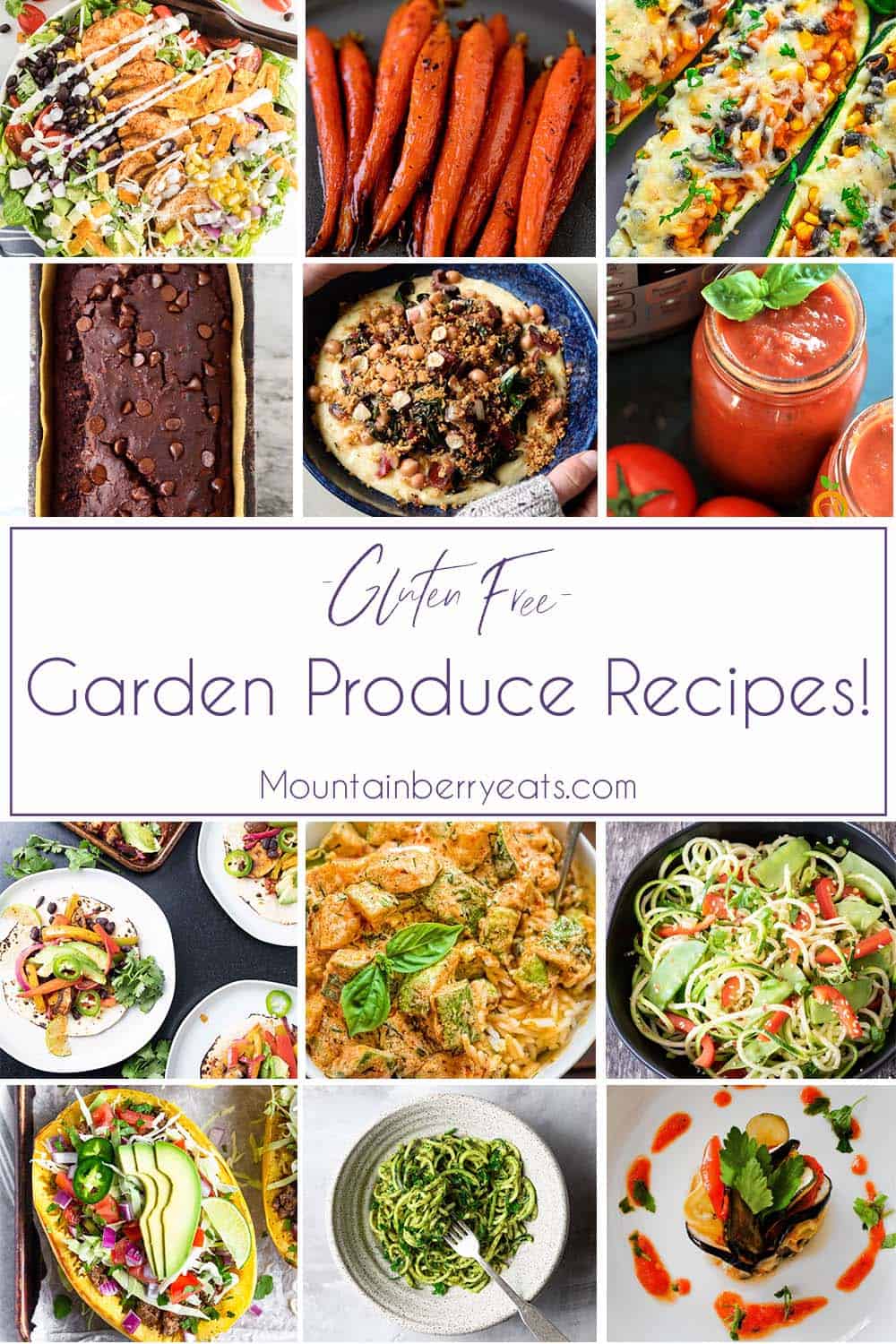 Gluten Free Garden Produce Recipe Collage