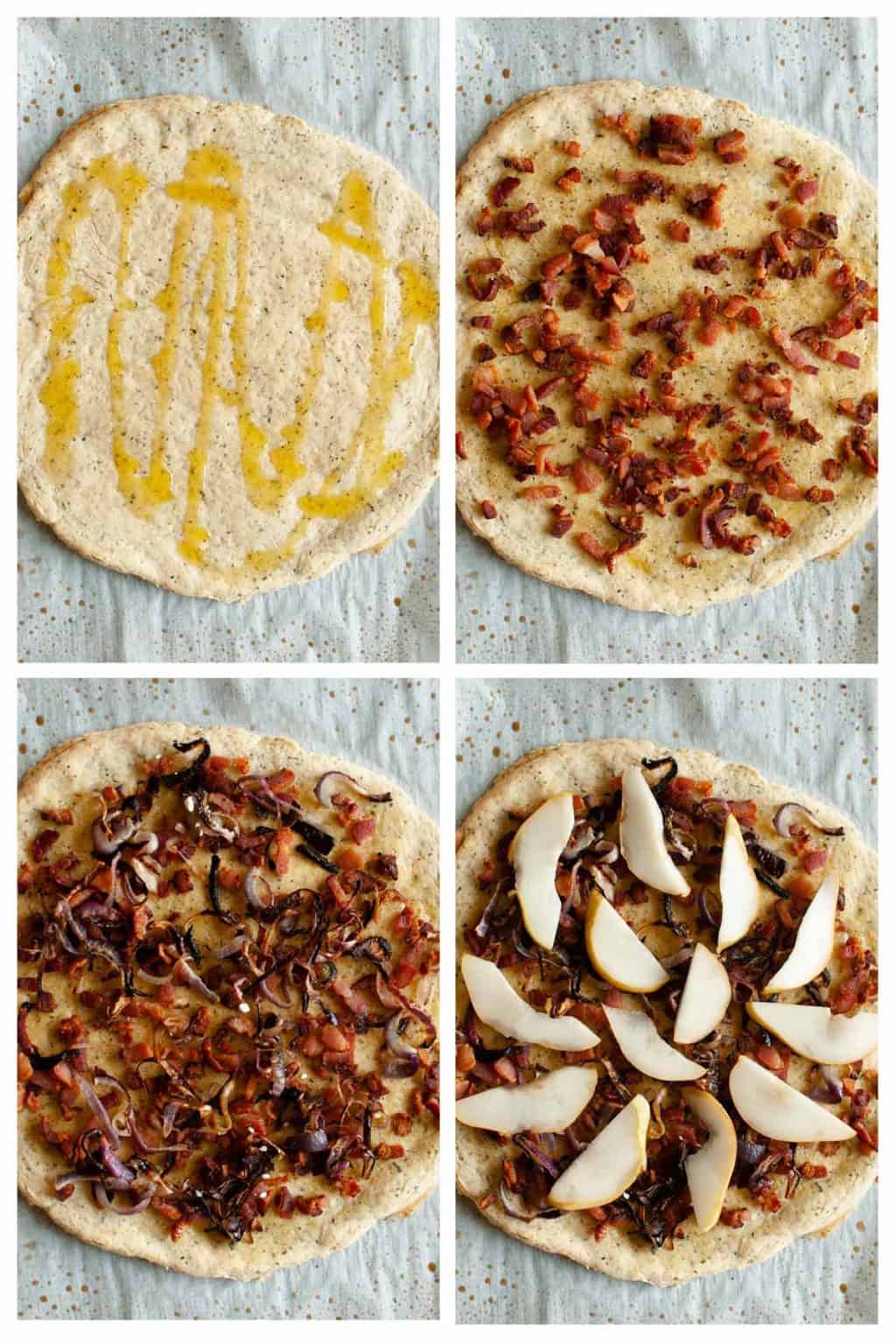 Goat Cheese & Pear Pizza With Caramelized Onions Classy Egg Option!