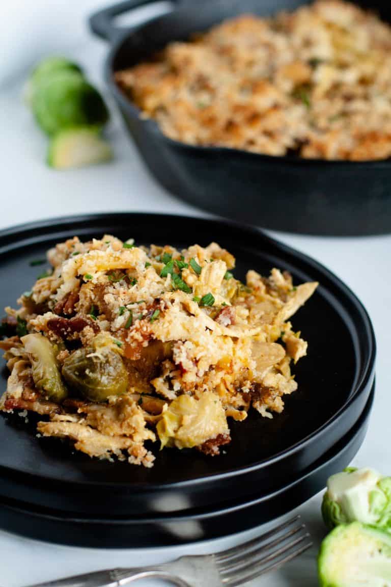 Chicken and Brussel Sprouts Casserole - Mountain Berry Eats