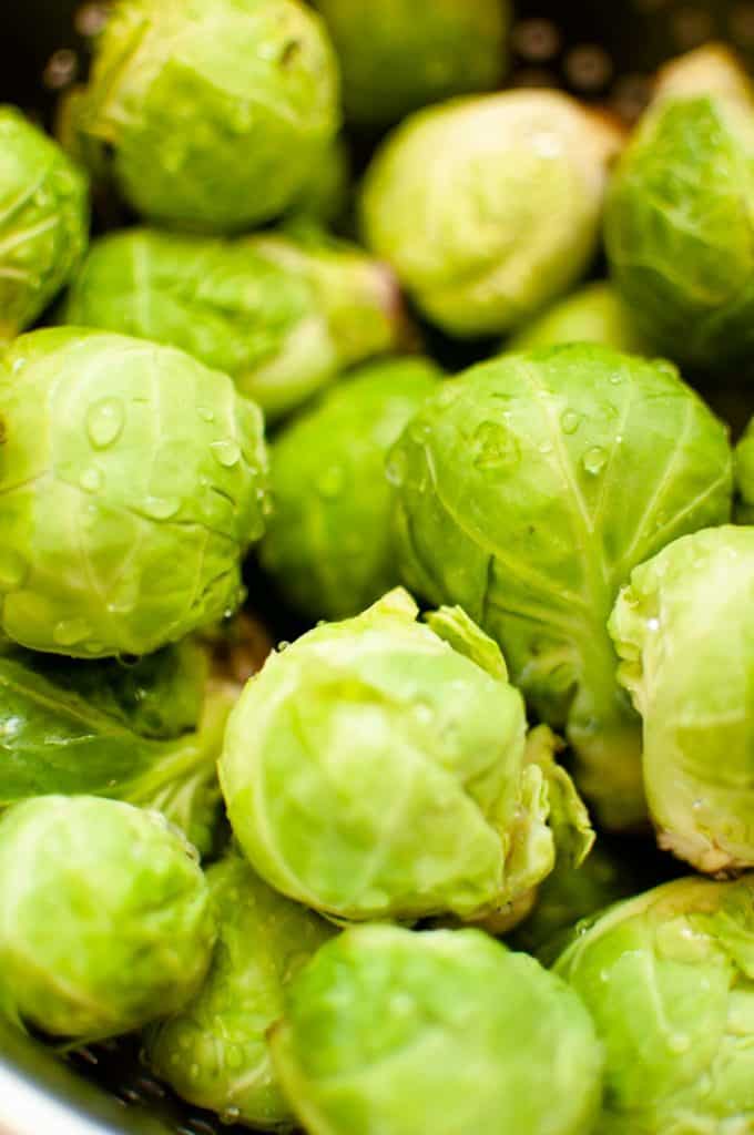 Brussel Sprouts with water droplets