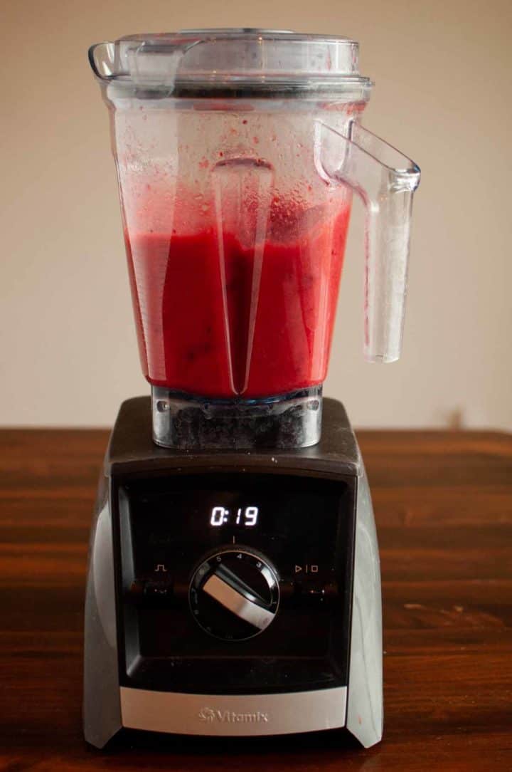 cranberry apple cider punch step photo for blending the ingredients in a blender