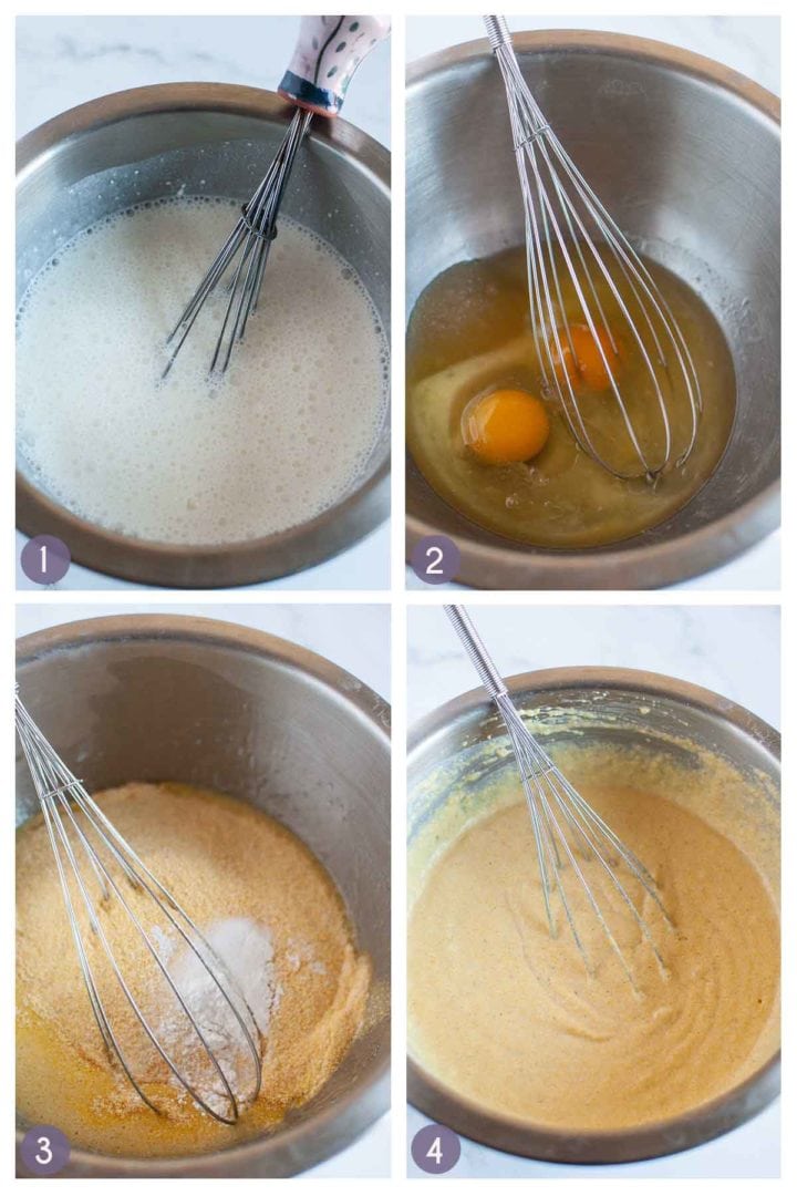 Step photos for how to make gluten free cornbread form scratch