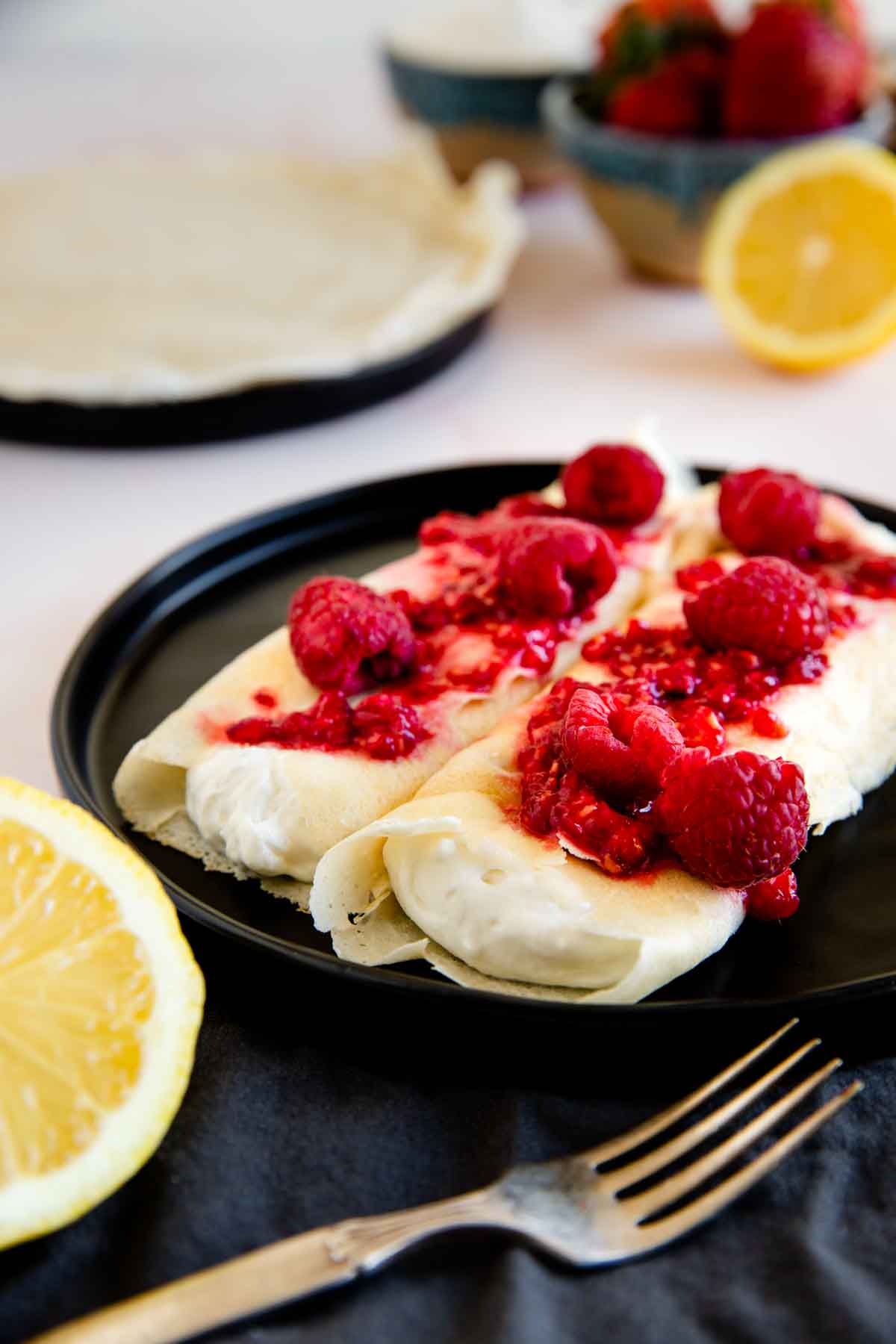 Lemon Ricotta Filled Crepes - Easy & Elegant Brunch Idea!