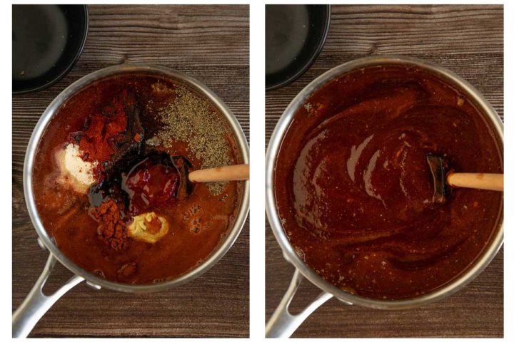 steps for how to make homemade barbecue sauce. Combine all ingredients in a saucepan and let simmer